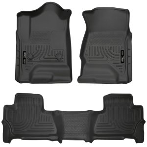 GMC Yukon XL Floor Liners - Front & 2nd Seat - Husky Liners - WeatherBeater - Black - 2015